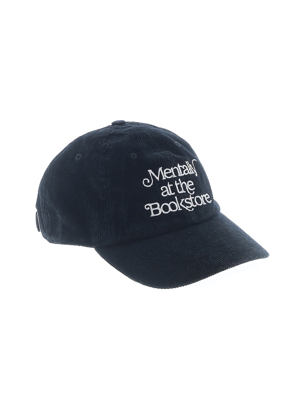 Mentality at the Bookstore Black Corduroy Baseball Cap